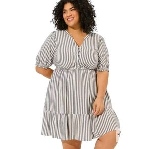 Torrid Mini Challis Puff Sleeve Tiered Dress Size 00= Size 10
